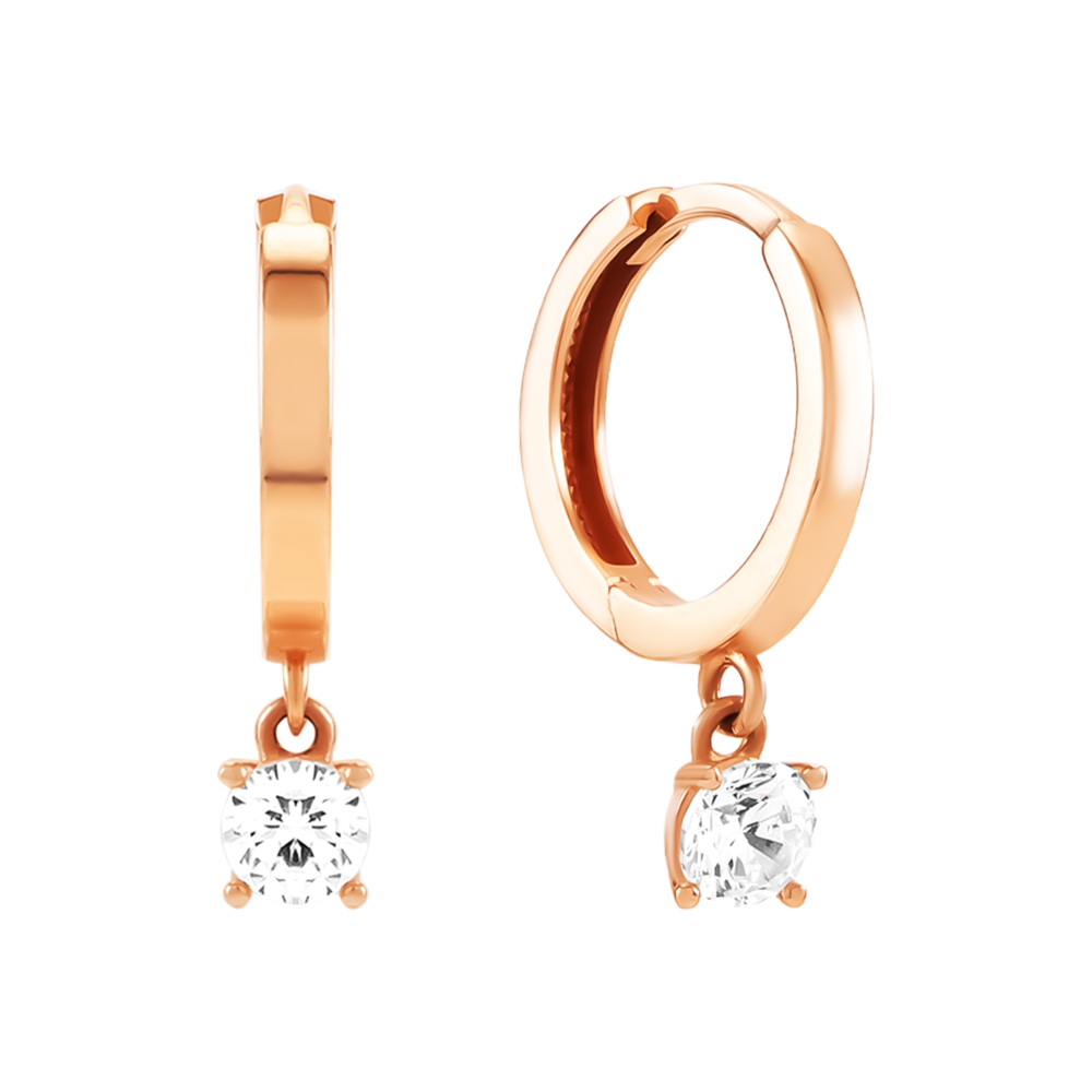 Золотые серьги-конго с фианитами. Артикул UG52111025801