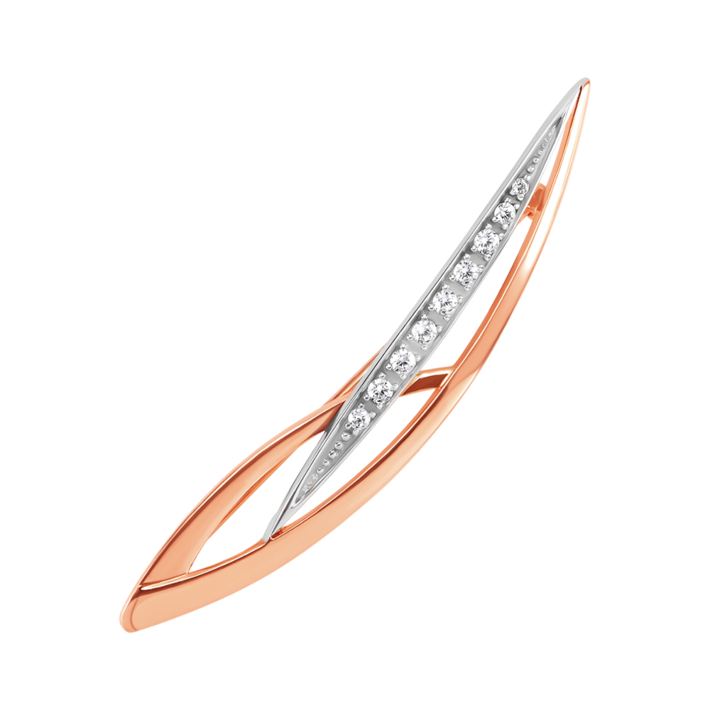 Золотая брошь с фианитами. Артикул UG5БШ246и