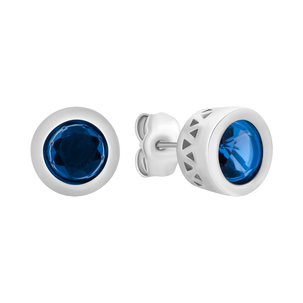 Серебряные серьги-пуссеты с crystal. Артикул UG5SE22362
