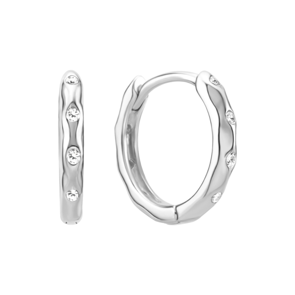 Серебряные серьги-конго с фианитами. Артикул UG5AE03061