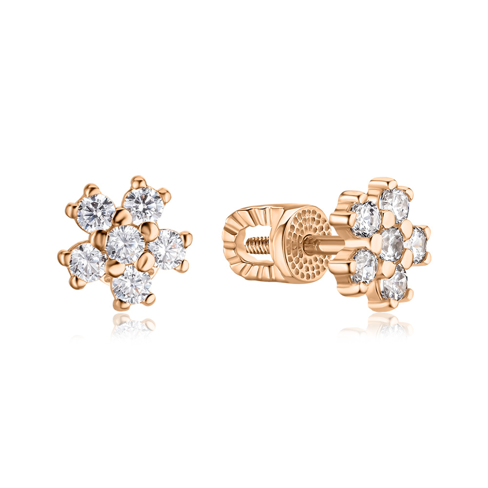 Золоті сережки-пусети з фіанітами Tesori 21010/01/0/4175