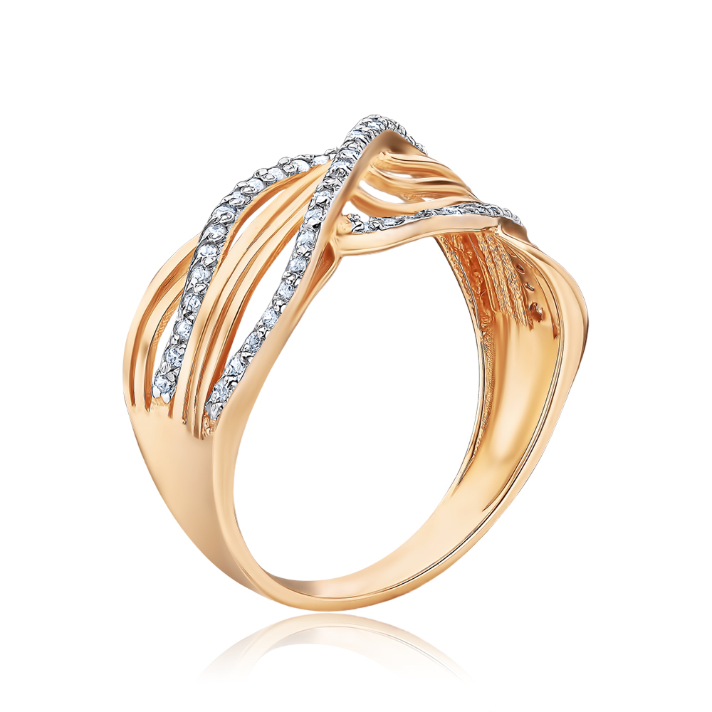 Золота каблучка з фіанітами КД0487