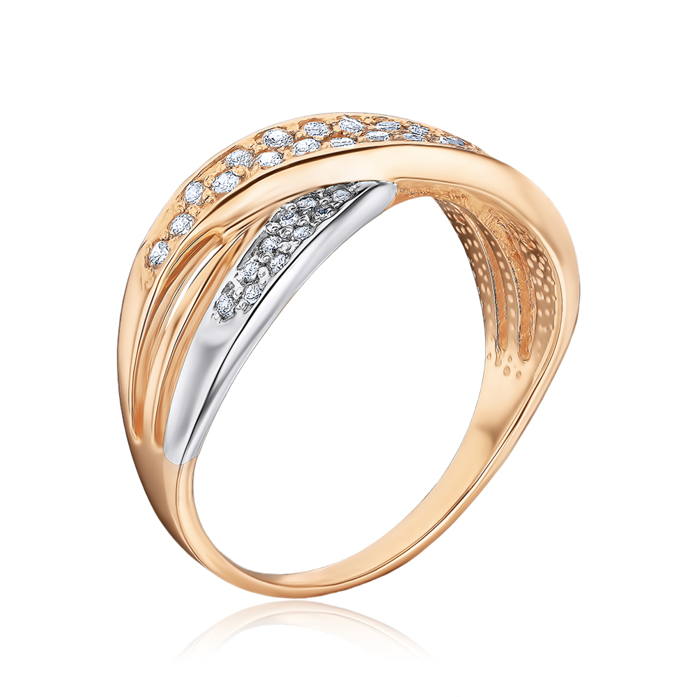 Золотое кольцо с фианитами КД0557