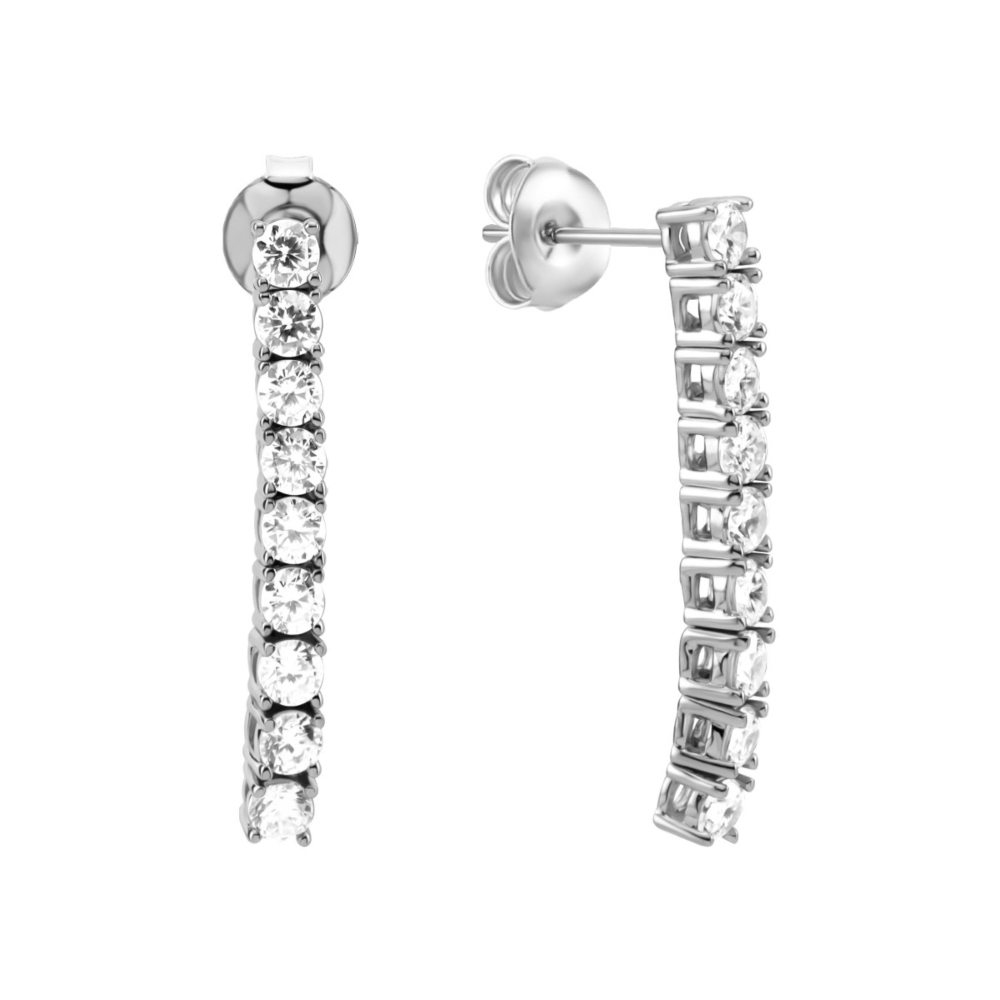 Срібні сережки з фіанітами. Артикул UG5B06090