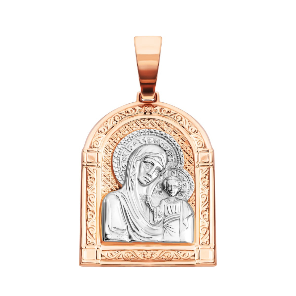 Золотая подвеска-иконка Божией Матери Артикул UG5и062