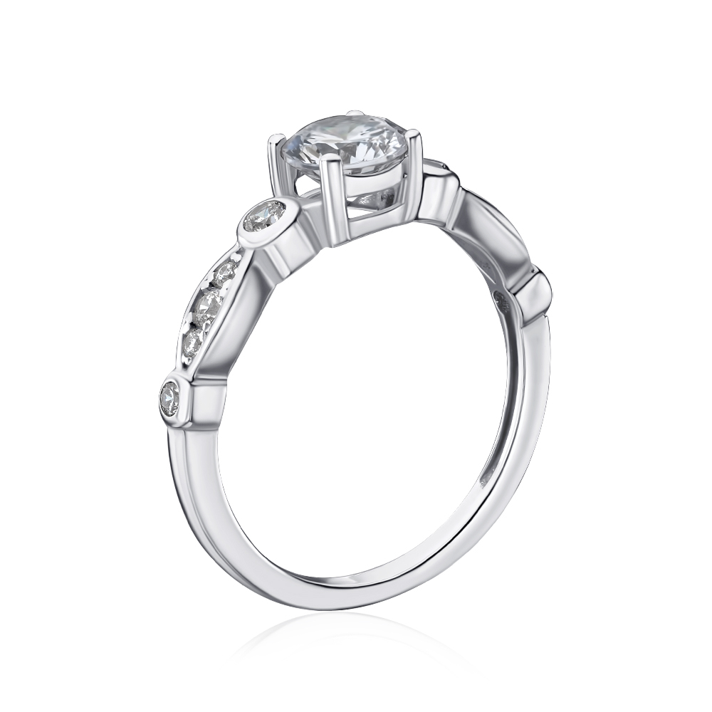 Серебряное кольцо с фианитами 001370/12/1/4010