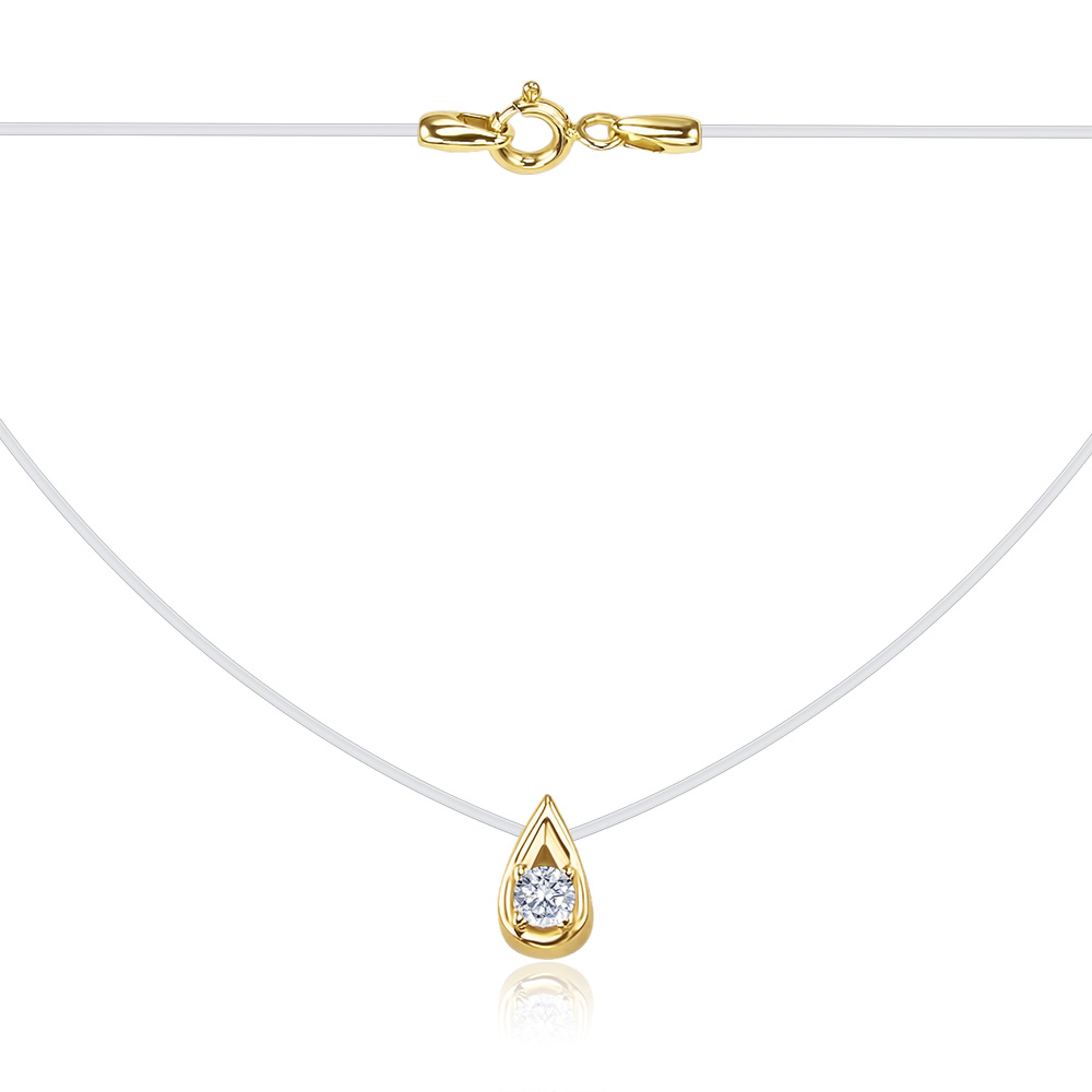 Золоте кольє з фіанітом на лісці 6044-1/03/0/52