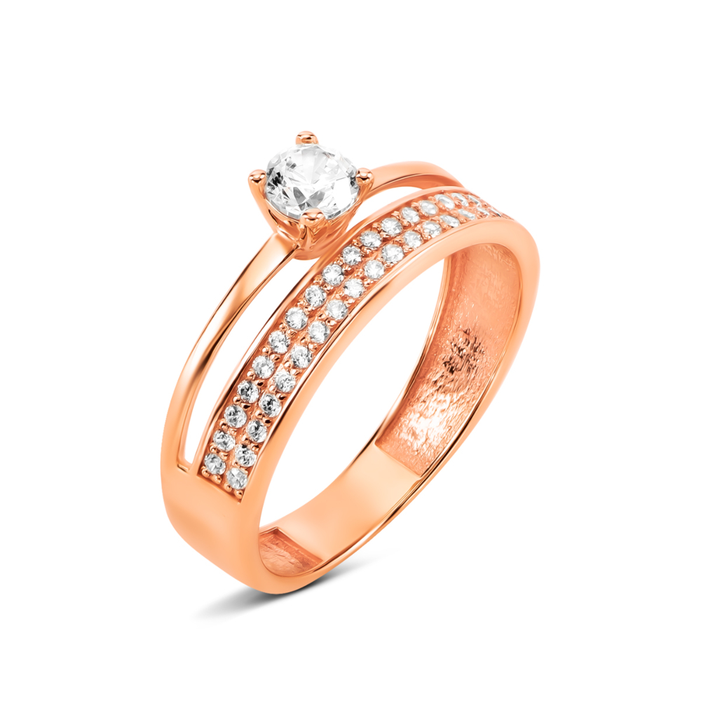 Золота каблучка з фіанітами. Артикул UG511/0398/00/01/01