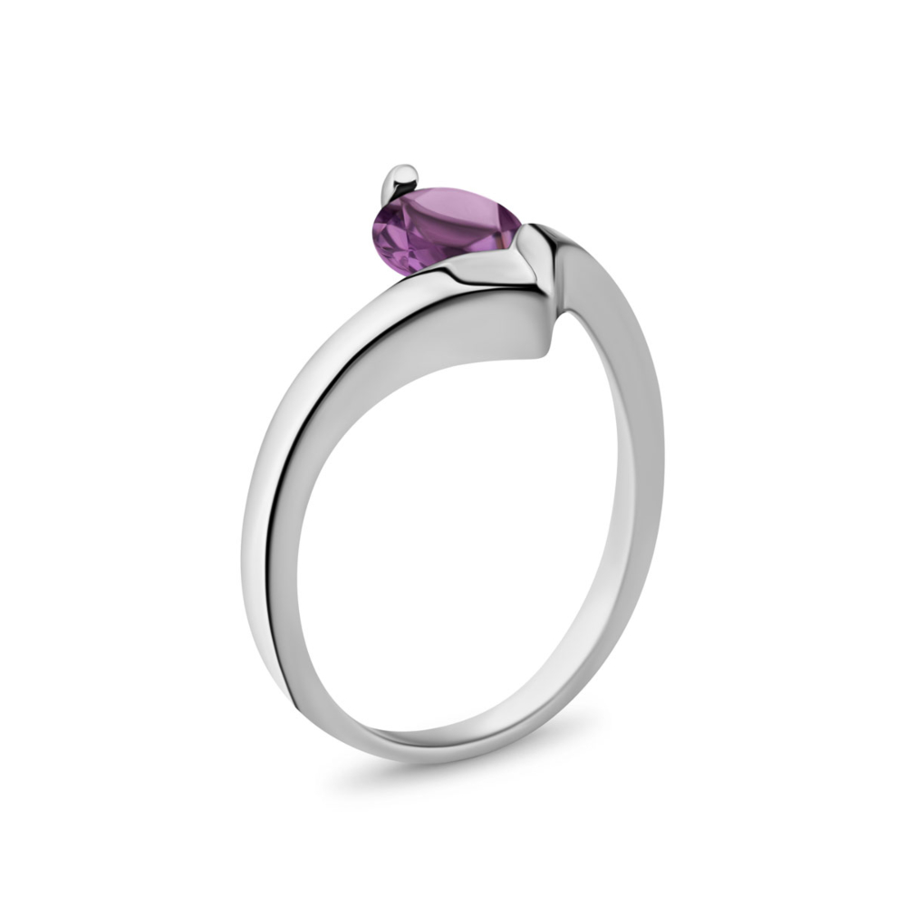 Серебряное кольцо с аметистом. Артикул UG5к1273аметRh