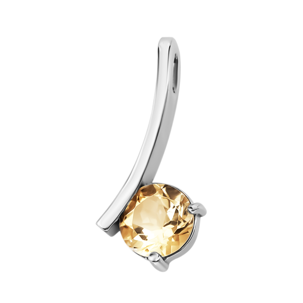 Серебряная подвеска с цитрином. Артикул UG5п1274цитрRh