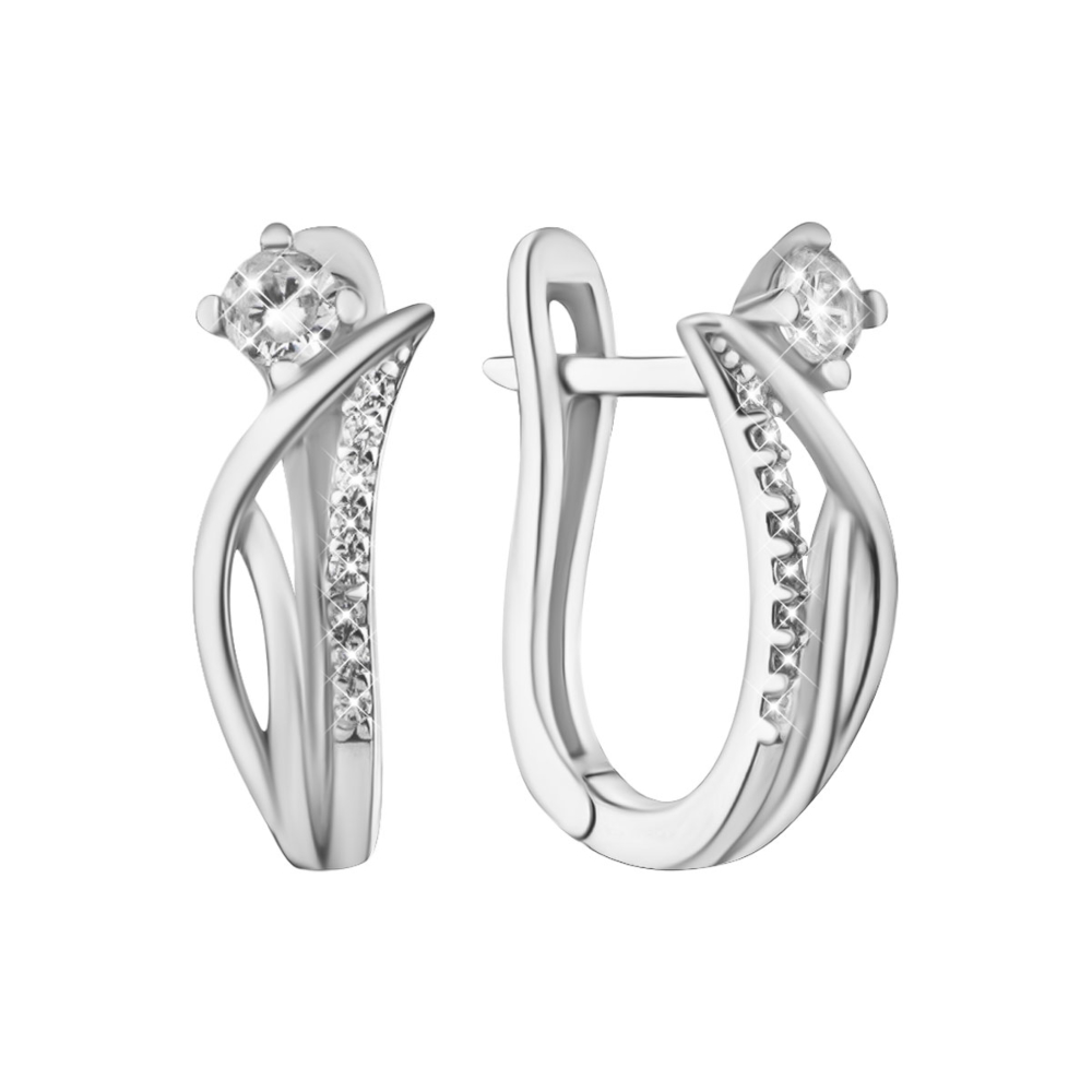 Серебряные серьги с фианитами. Артикул UG51357С.Rh