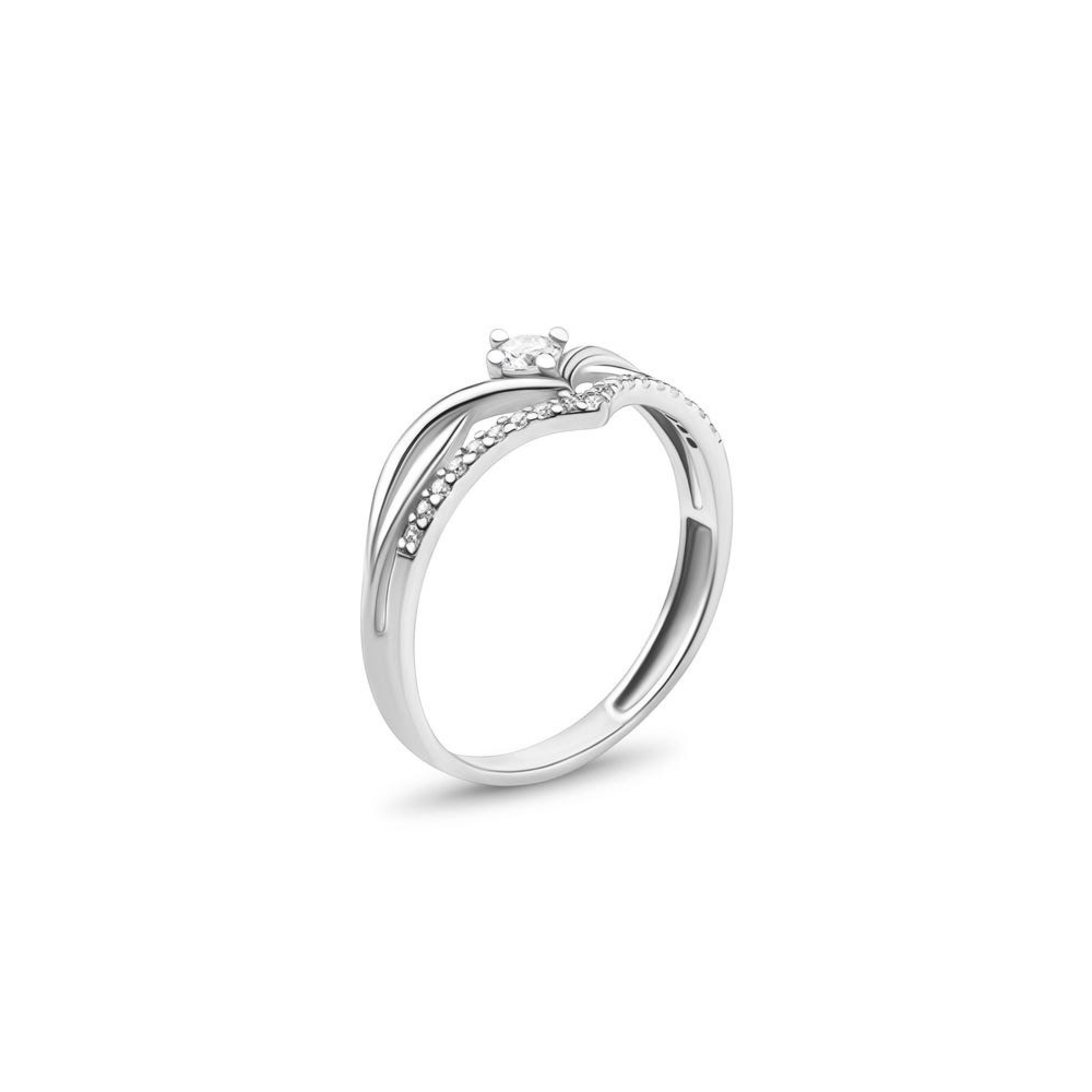 Серебряное кольцо с фианитами. Артикул UG51357К.Rh
