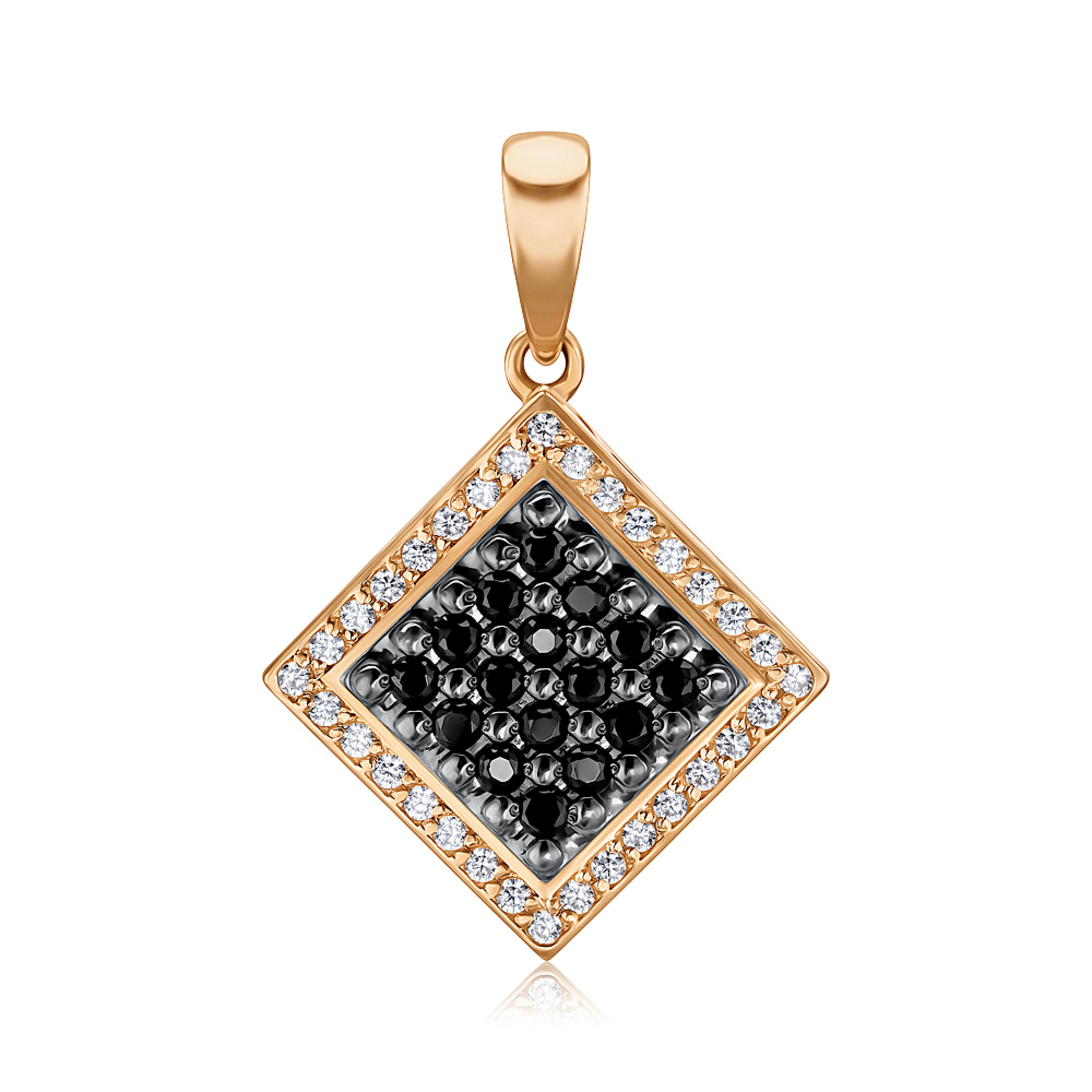 Золотая подвеска с фианитами. Артикул 3961/ч к с