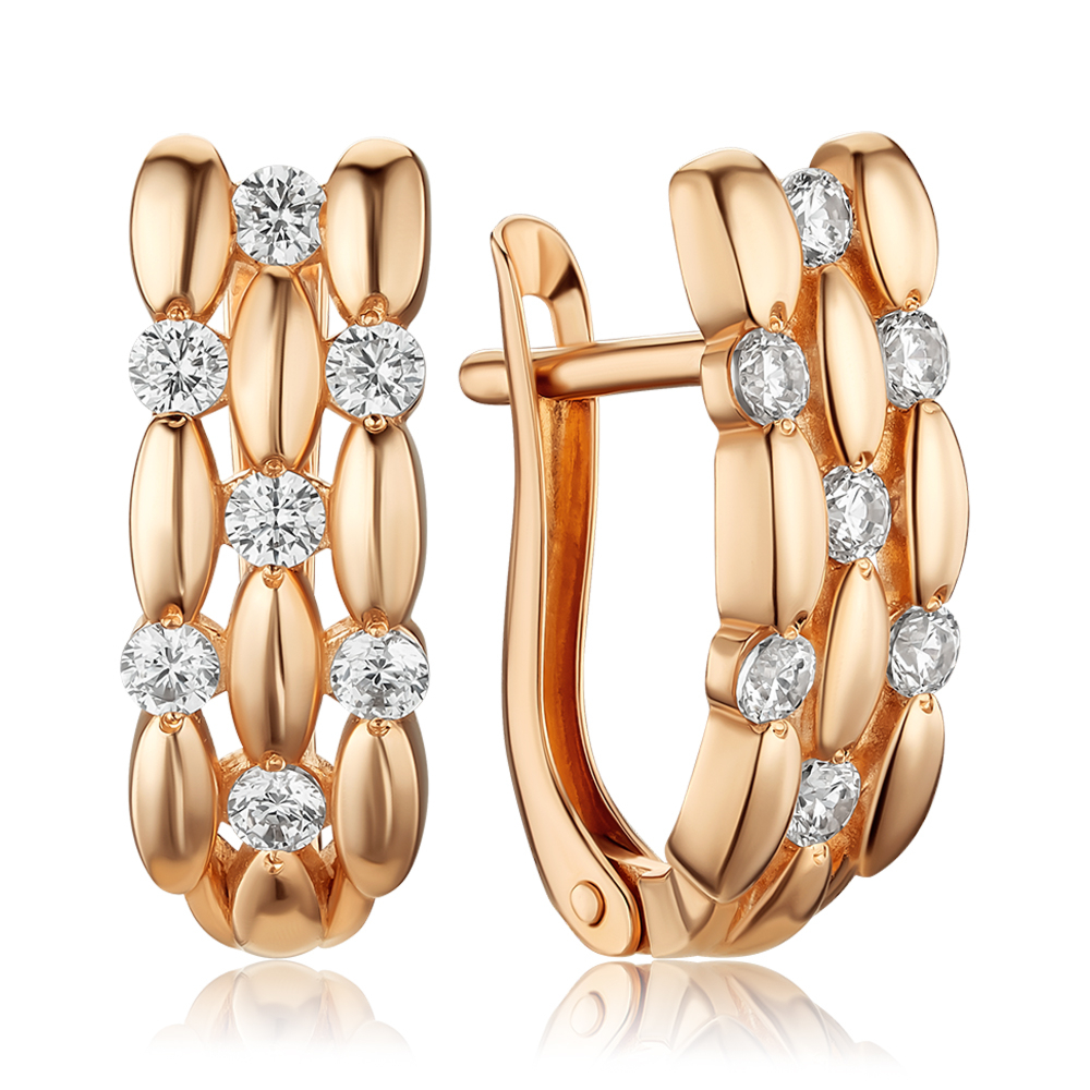 Золотые серьги с фианитами Tesori 21971/01/0/4175