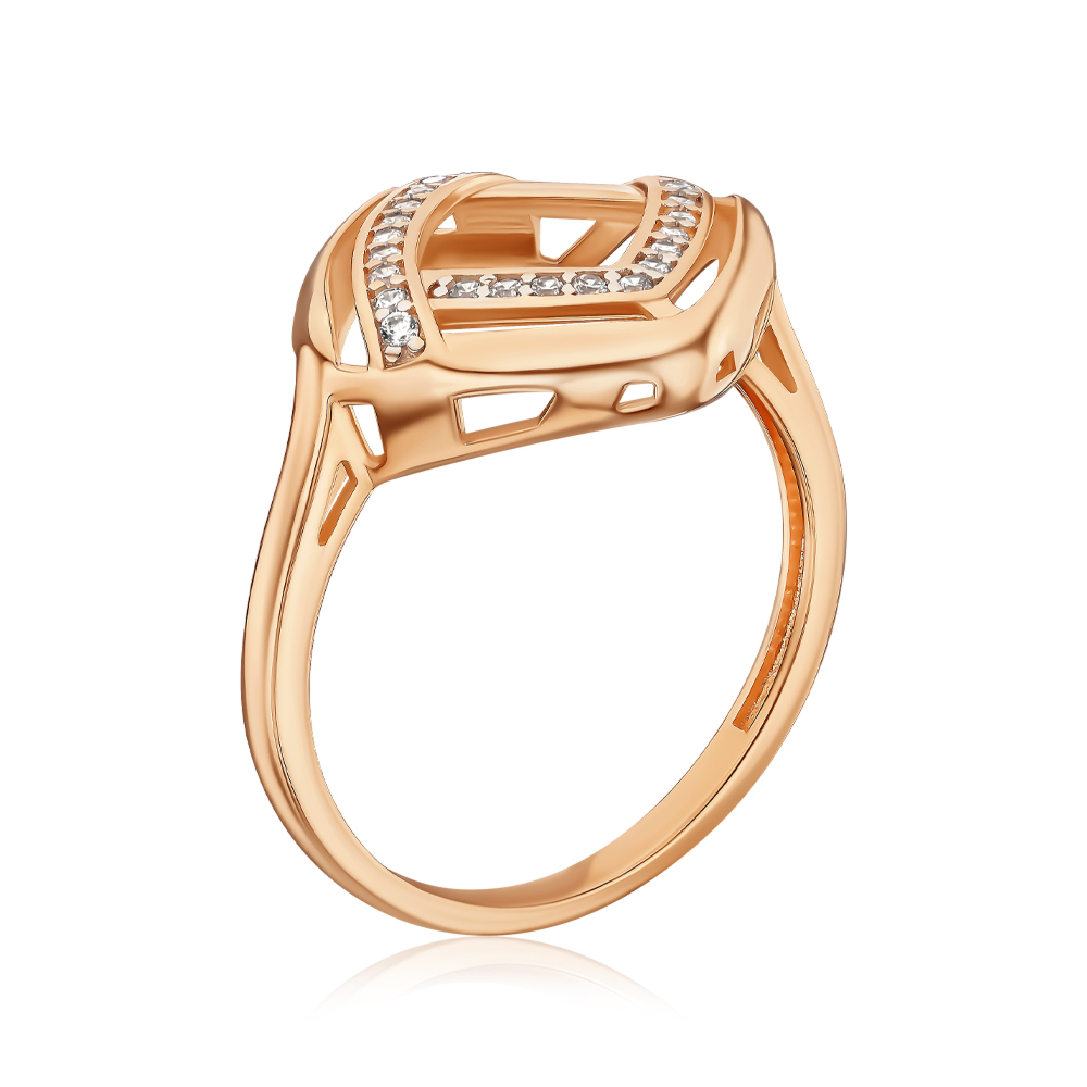 Золотое кольцо с фианитами 18278/01/0/1