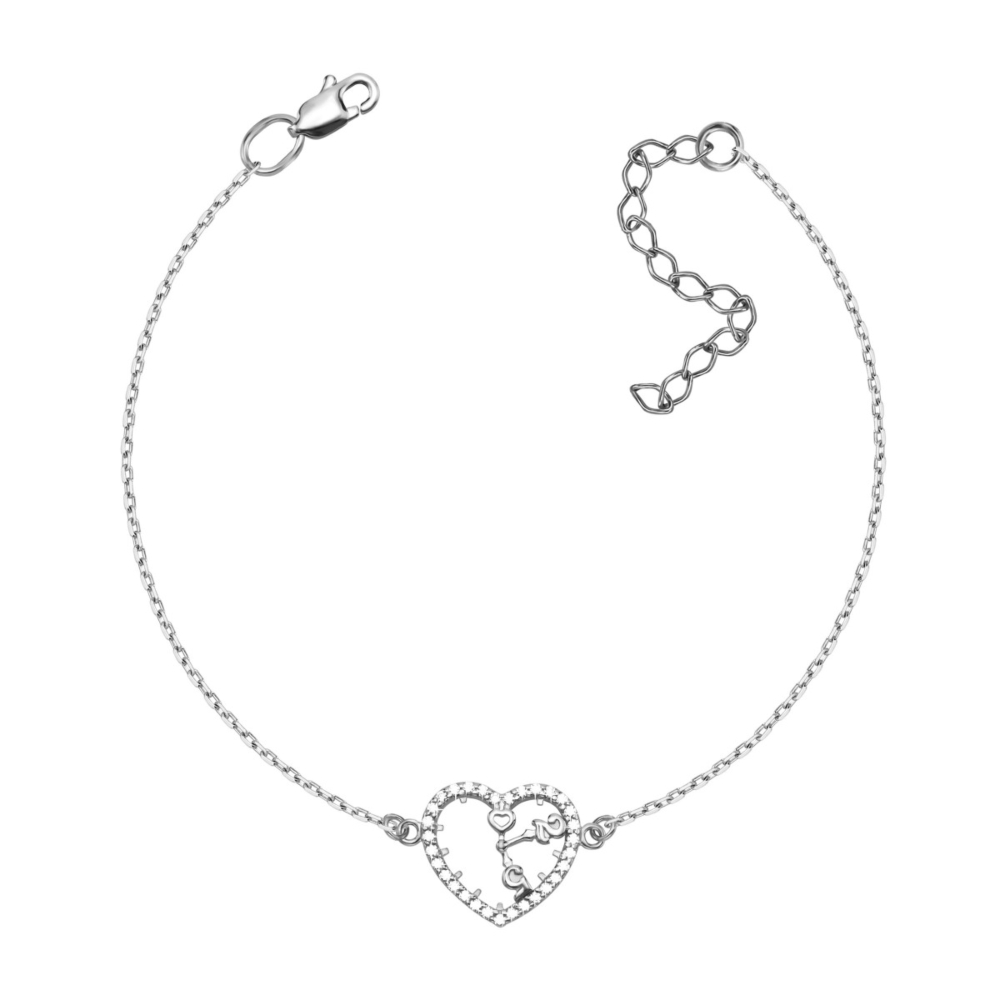 Серебряный браслет с фианитами. Артикул UG51BR69809