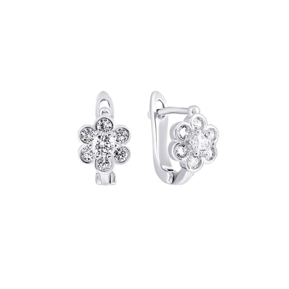 Серебряные серьги Цветы с фианитами. Артикул UG51EA91835-CZ