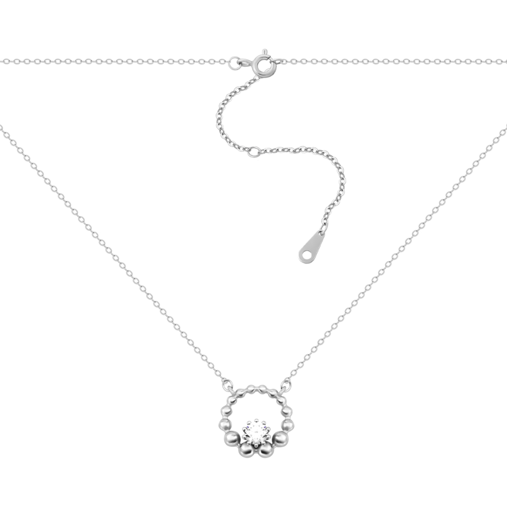 Серебряное колье с фианитом. Артикул UG51NE51245