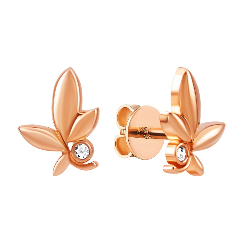 Золотые пусеты с фианитами. Артикул UG52/50/849