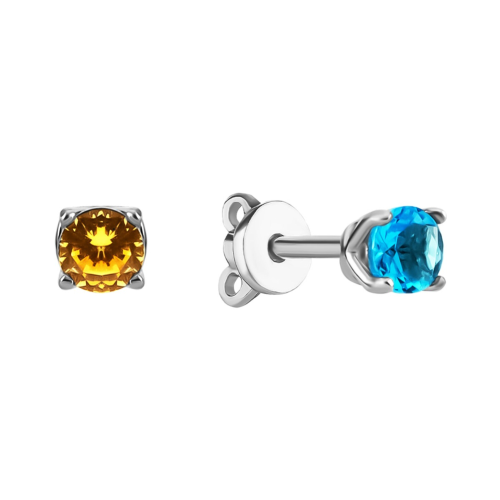 Серебряные пуссеты с фианитами. Артикул UG520404u