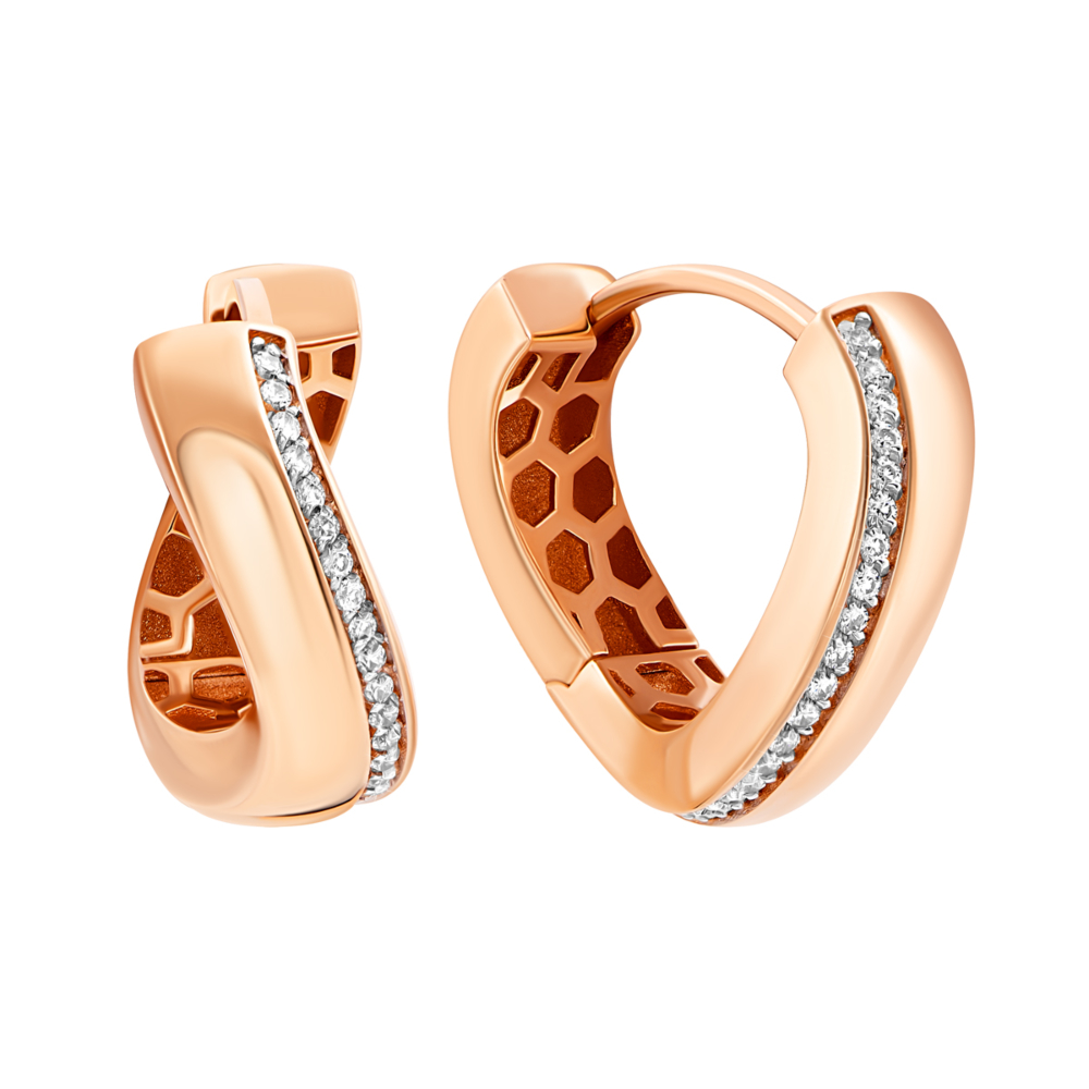 Золотые серьги с фианитами. Артикул UG52111016001