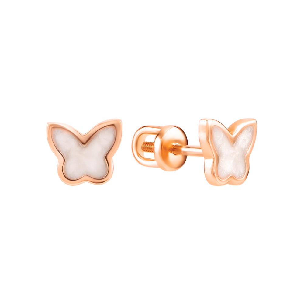 Золотые пусеты с эмалью. Артикул UG5211107310101