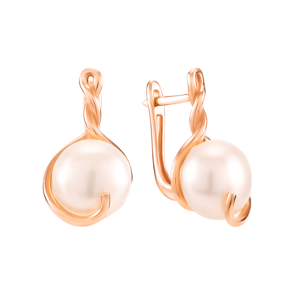 Золотые серьги с жемчугом. Артикул UG5219181710101п