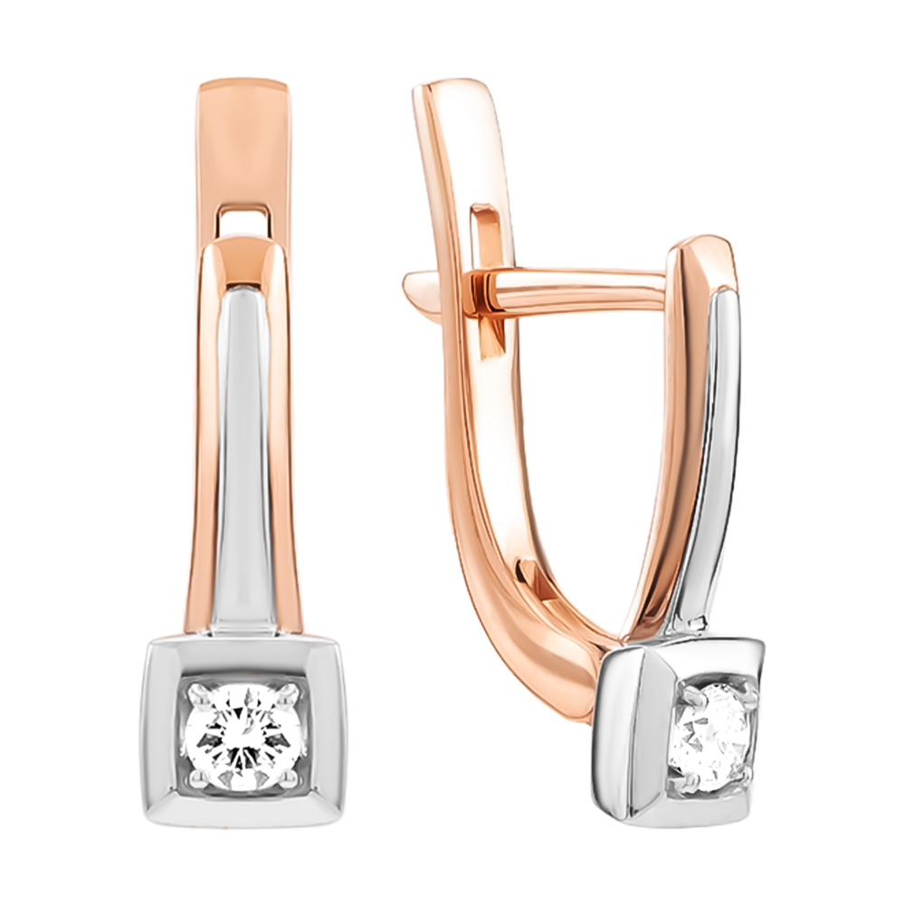 Золоті сережки з діамантами. Артикул UG523011BR