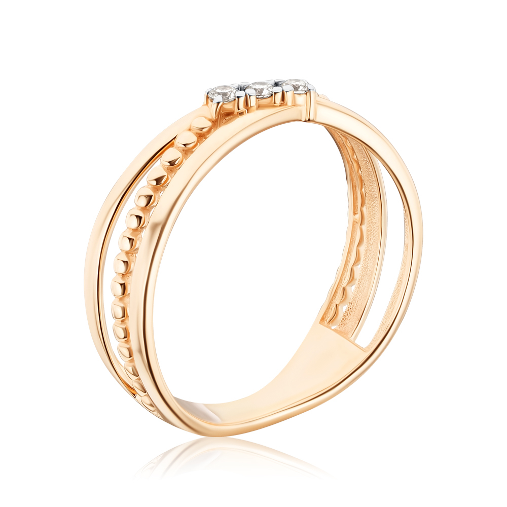 Золота каблучка з діамантами 800142/01/1/8566