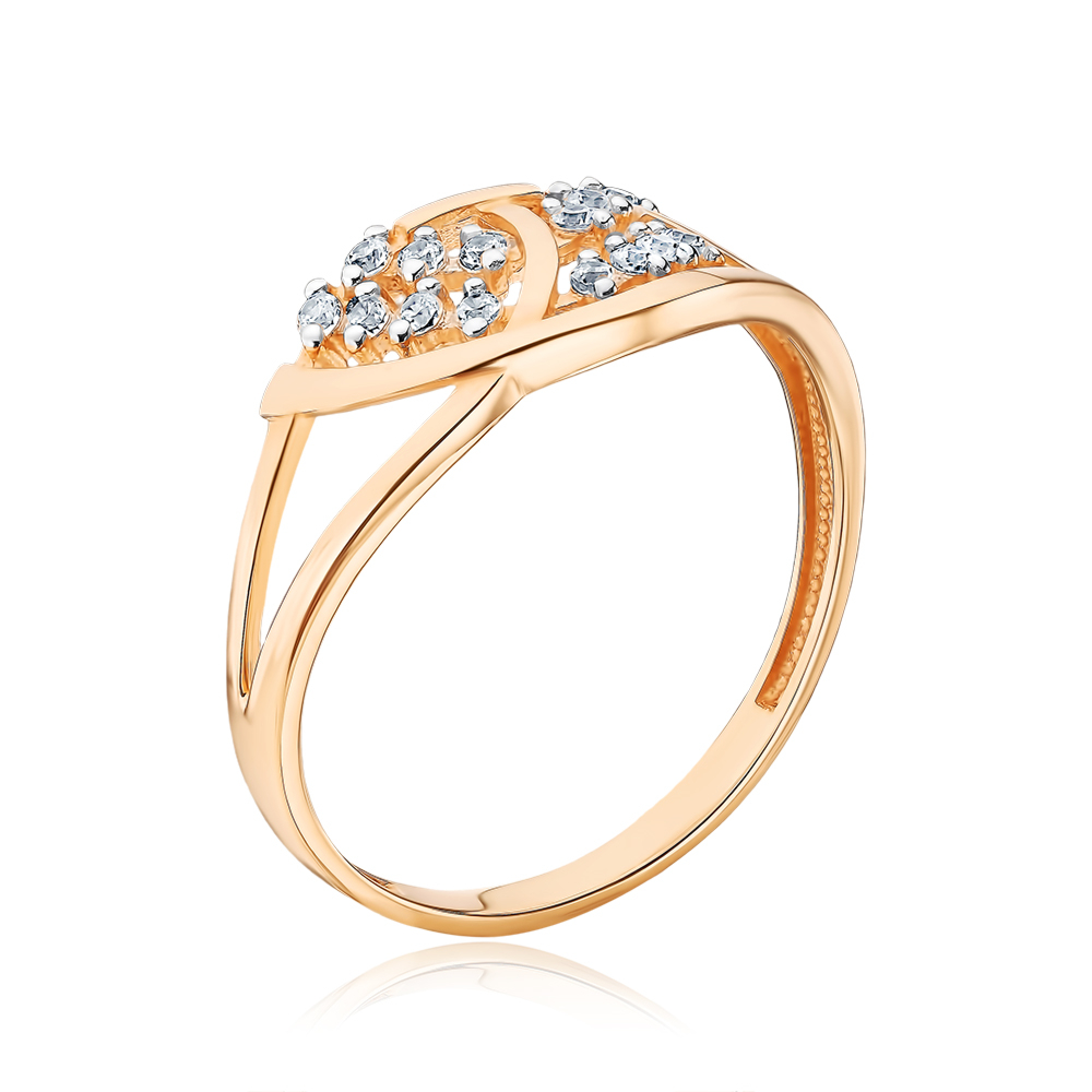Золота каблучка з фіанітами 13562/01/1/13