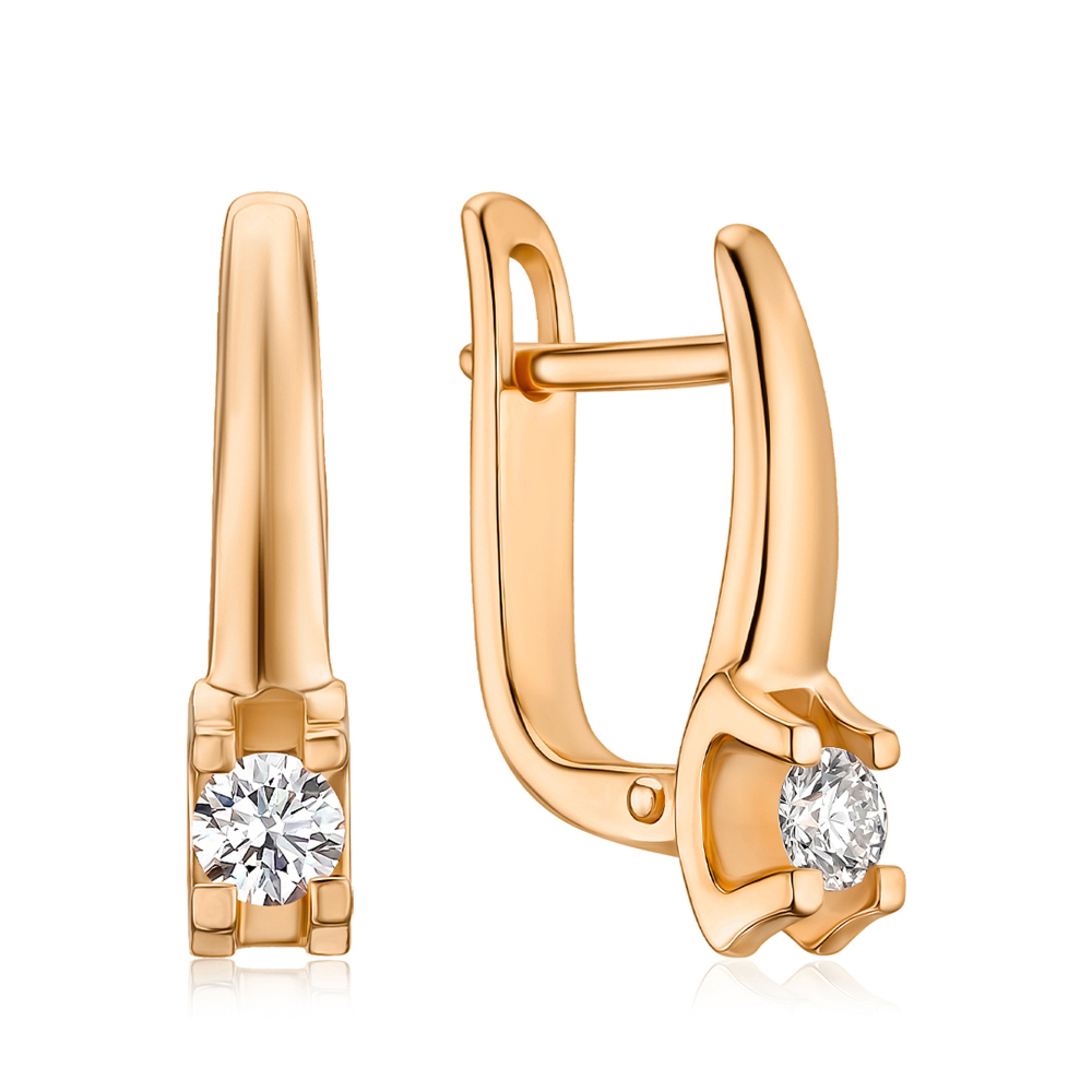 Золоті сережки з діамантом 807043/01/0/9024