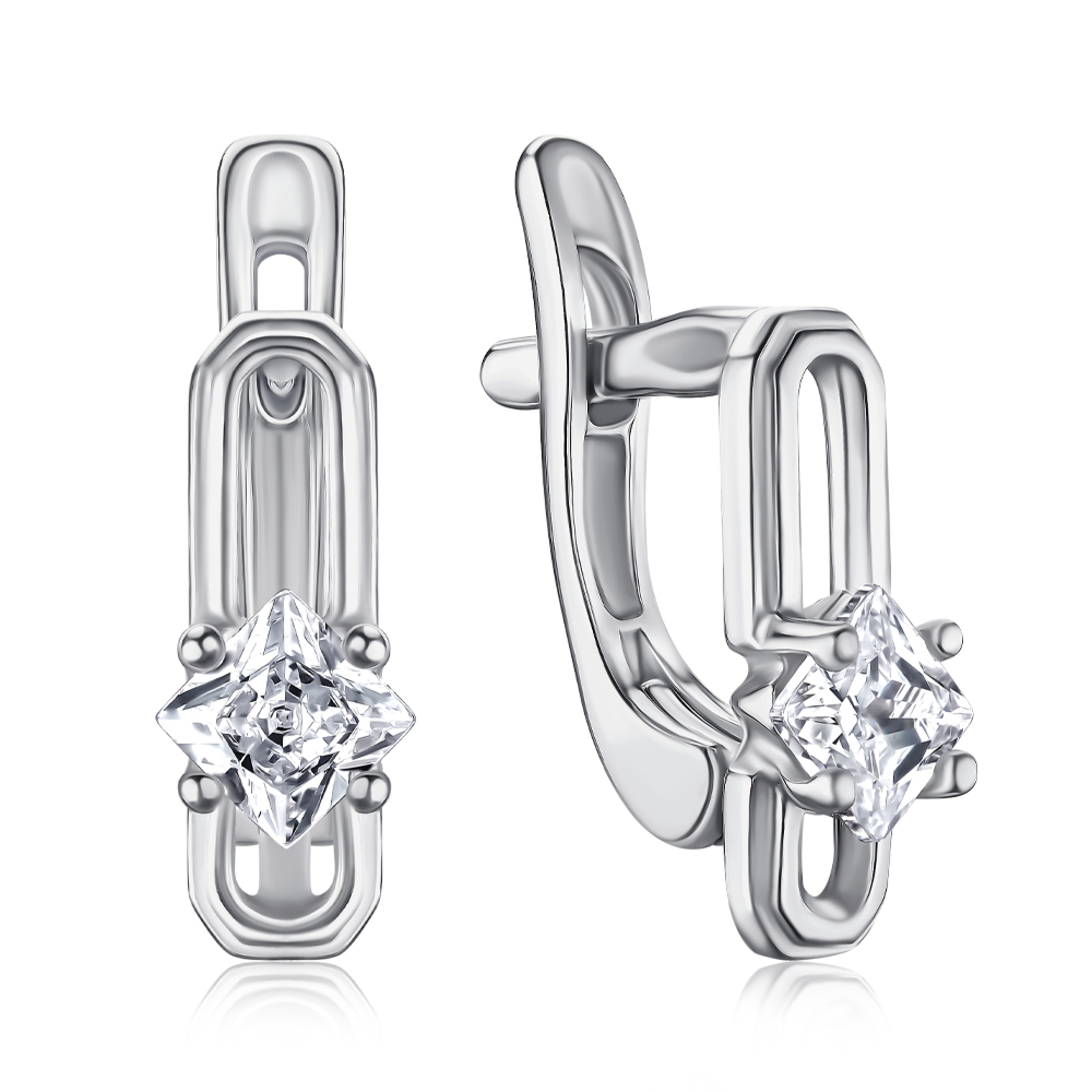 Срібні сережки з фіанітами С2Ф/054