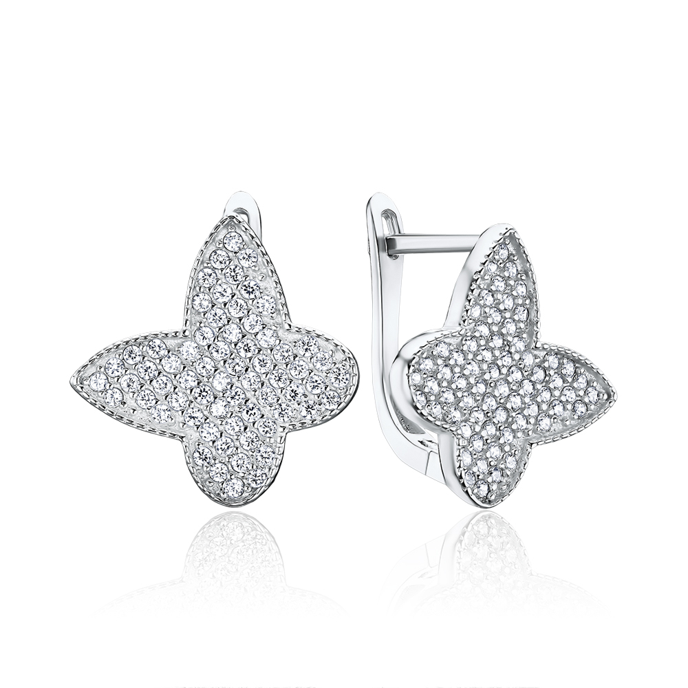 Серебряные серьги с фианитами СК2Ф/1006