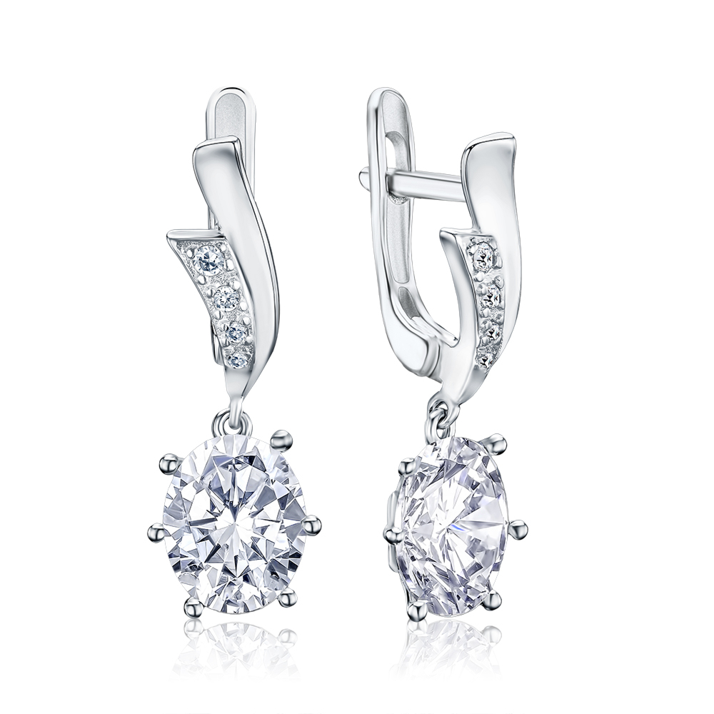 Серебряные серьги с фианитами С2Ф/101