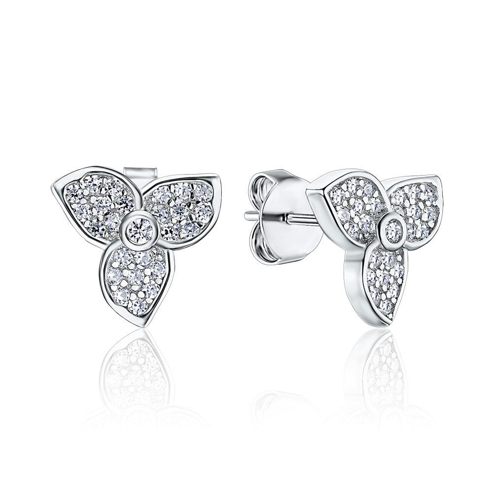 Срібні сережки з фіанітами С2Ф/1055