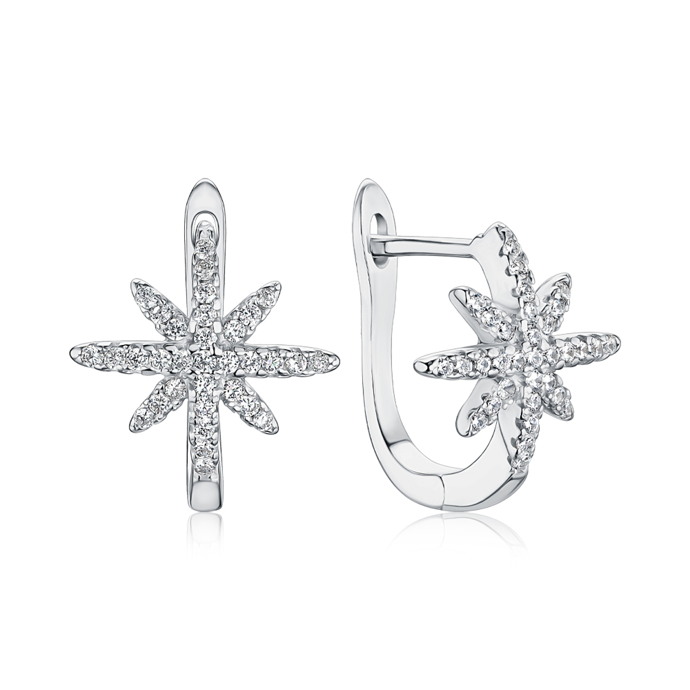 Срібні сережки з фіанітами СК2Ф/1081