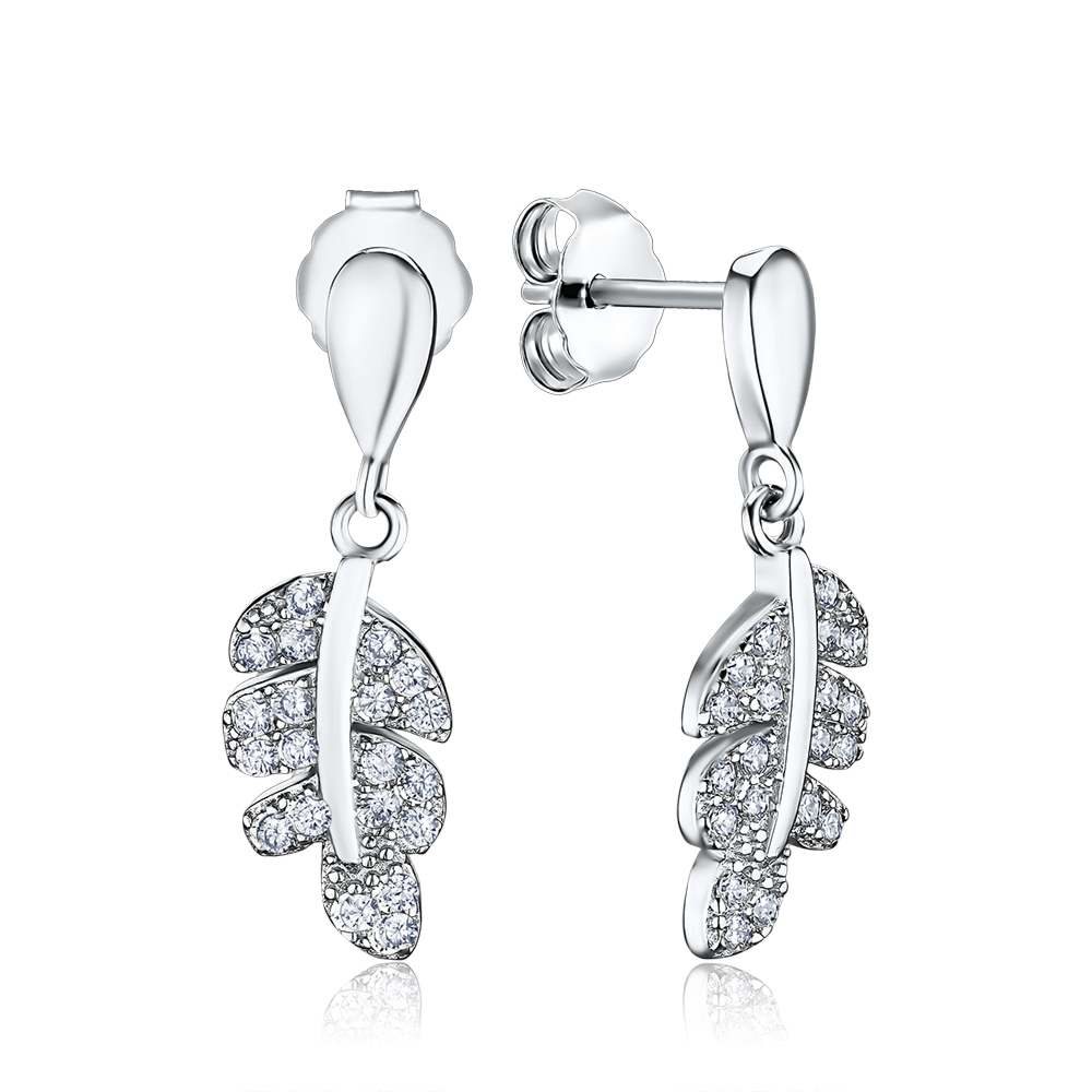 Срібні сережки з фіанітами С2Ф/1289