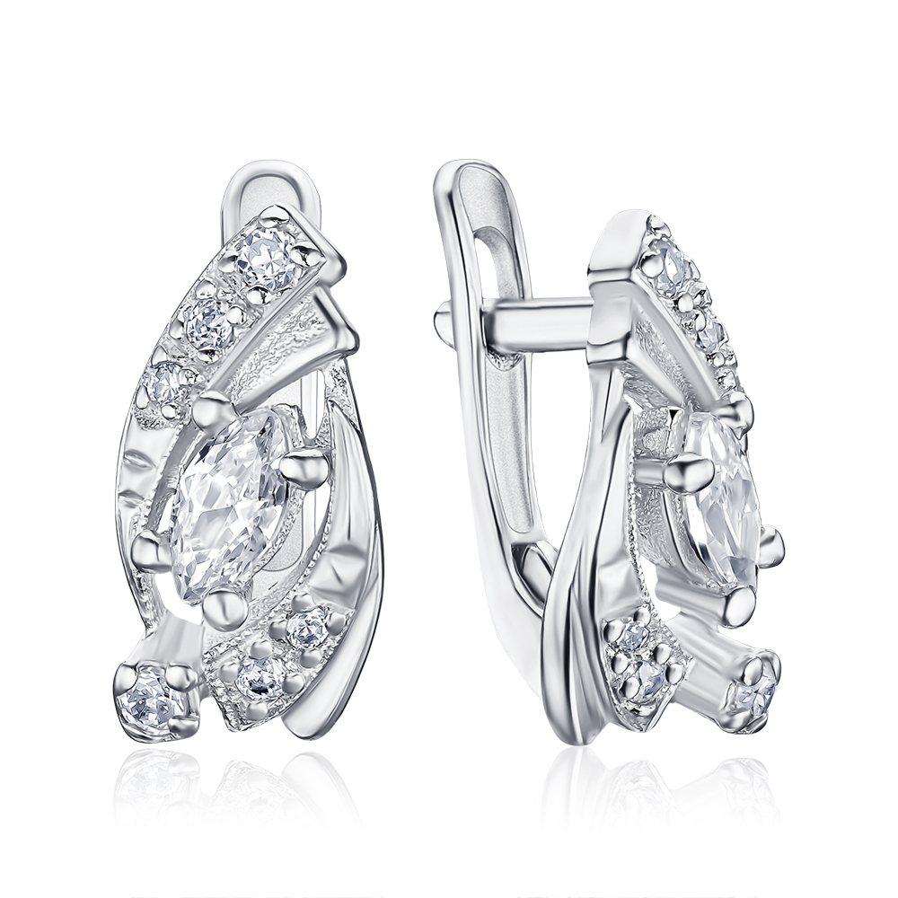 Срібні сережки з фіанітами С2Ф/131