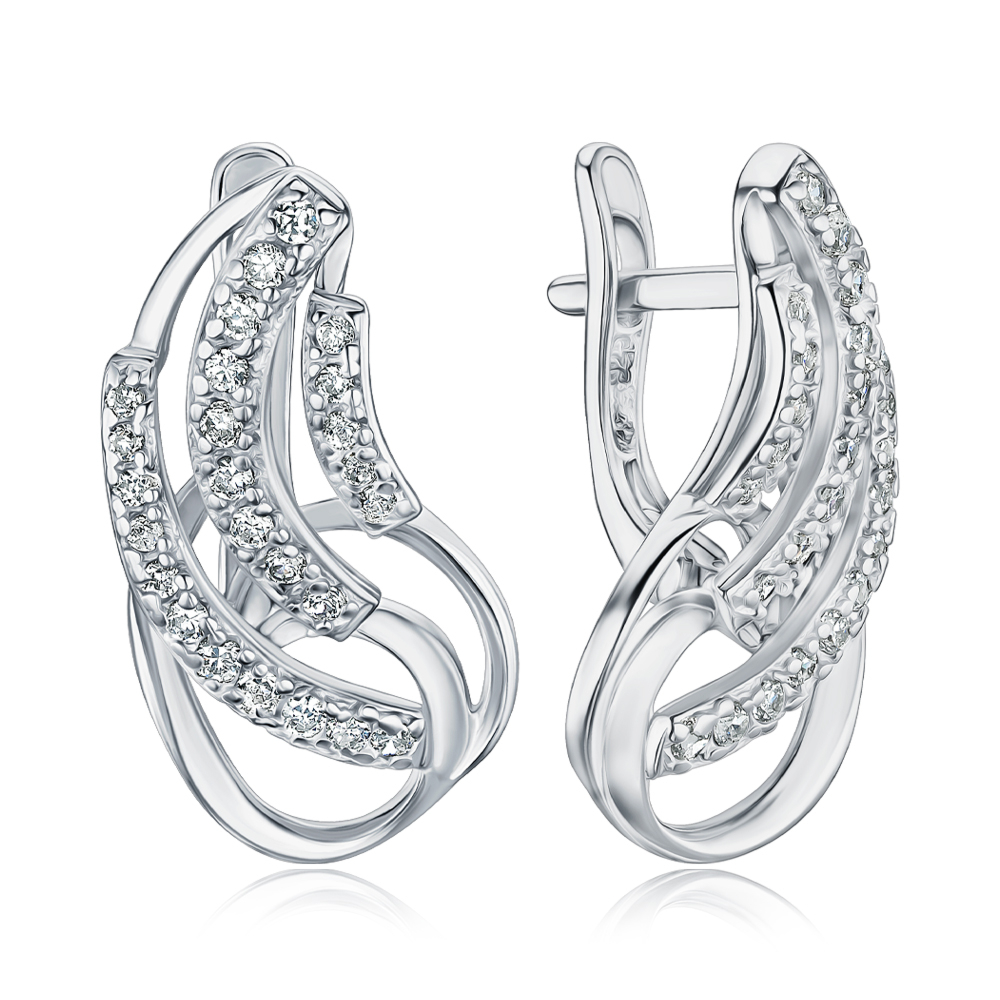 Срібні сережки з фіанітами С2Ф/138