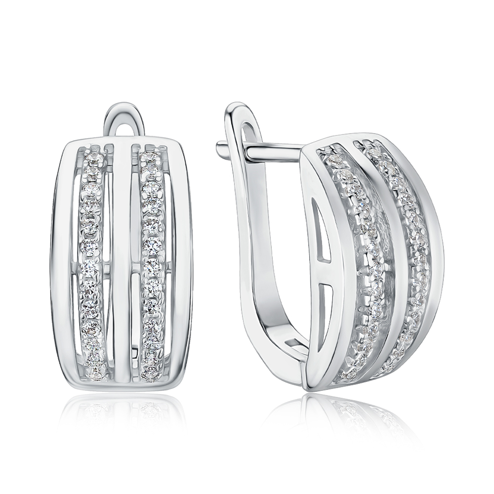 Серебряные серьги с фианитами СК2Ф/217