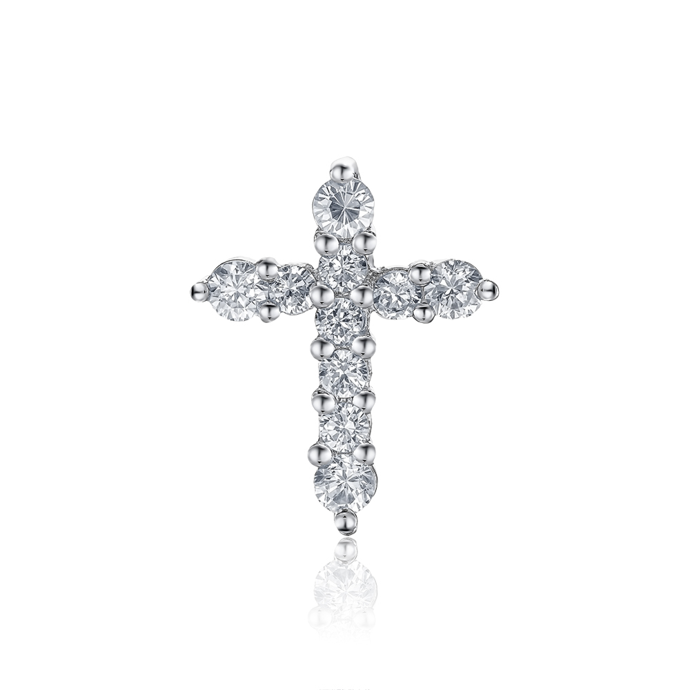 Серебряный крестик с фианитами П2Ф/302