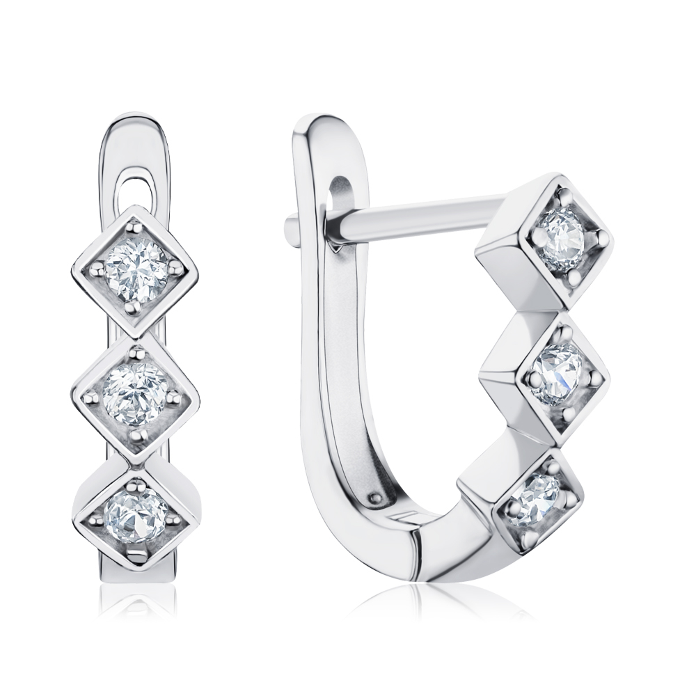 Серебряные серьги с фианитами С2Ф/340