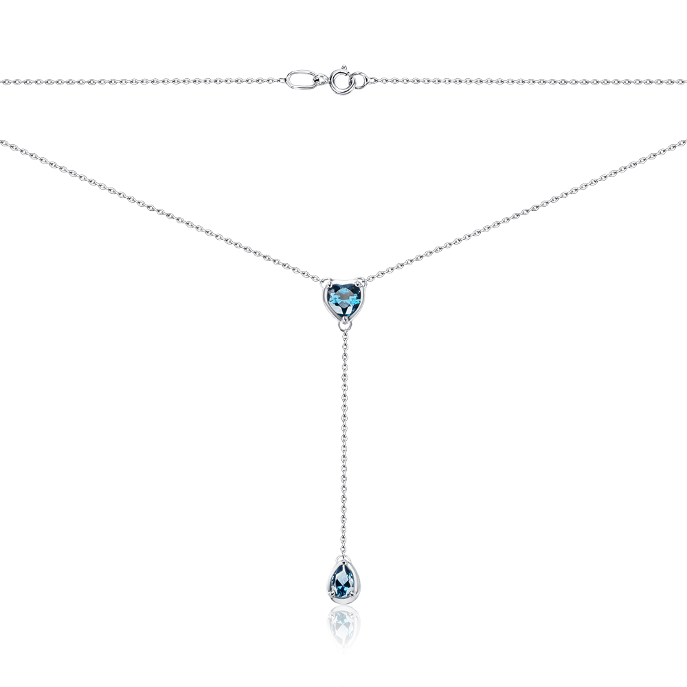 Срібне кольє з штучними топазами 96080/66024-3/12/1/21560