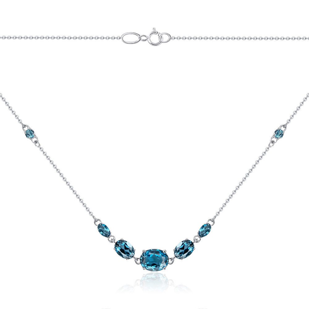 Срібне кольє з топазами 96078/66024-3/12/1/16224