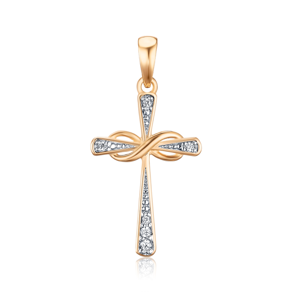 Золотой крестик с фианитами 31803/08/1/36