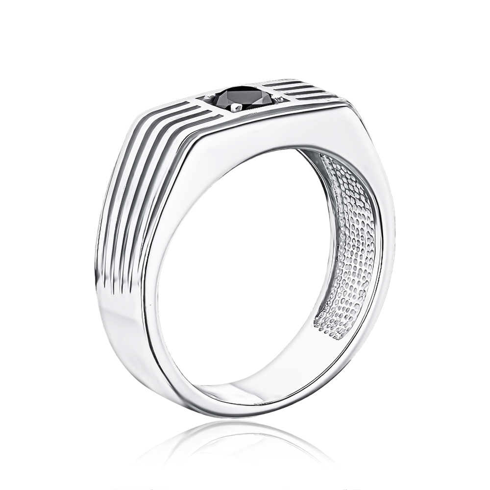 Серебряная печатка с фианитом 00903/12/1/813