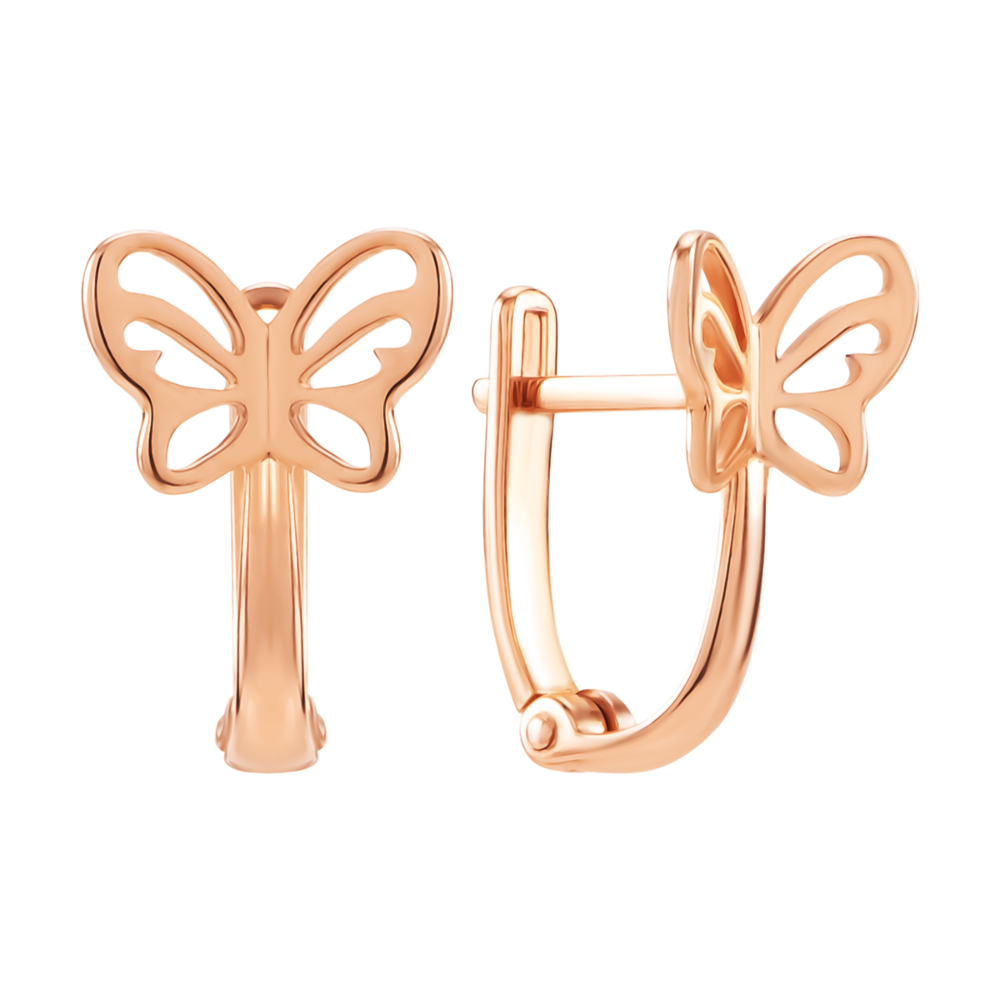 Золотые серьги Бабочки. Артикул UG5332544