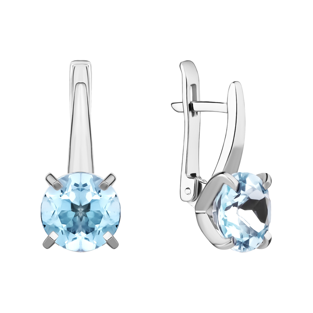 Серебряные серьги с топазом. Артикул UG5365/тзсб/з/род