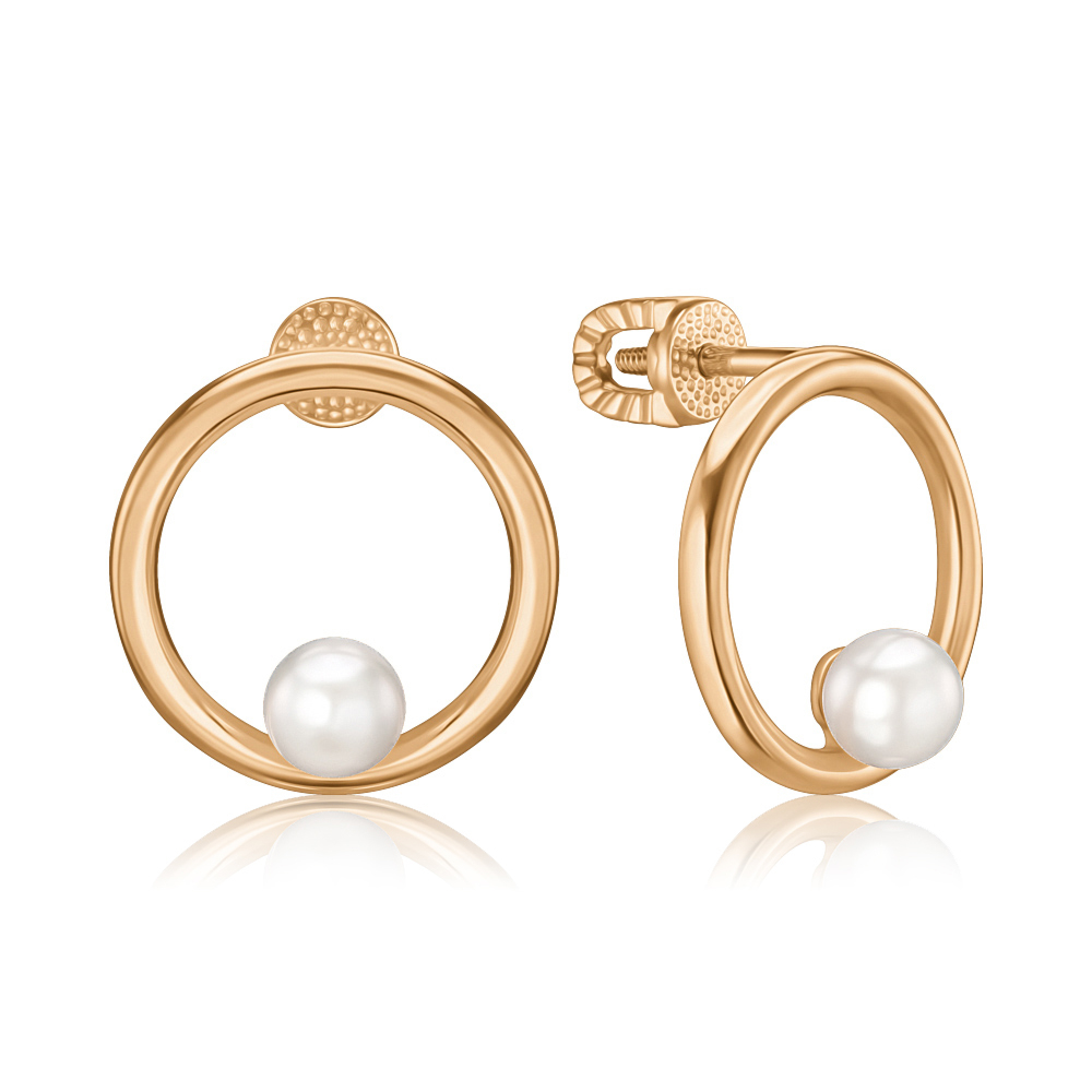 Золоті сережки з перлами 23963/01/0/2154