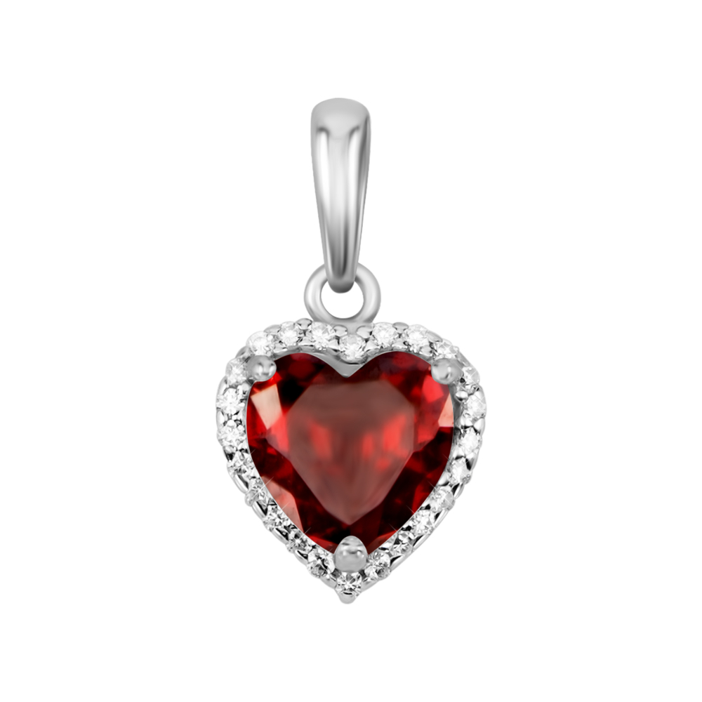 Серебряная подвеска Сердце с фианитами. Артикул UG539120kr